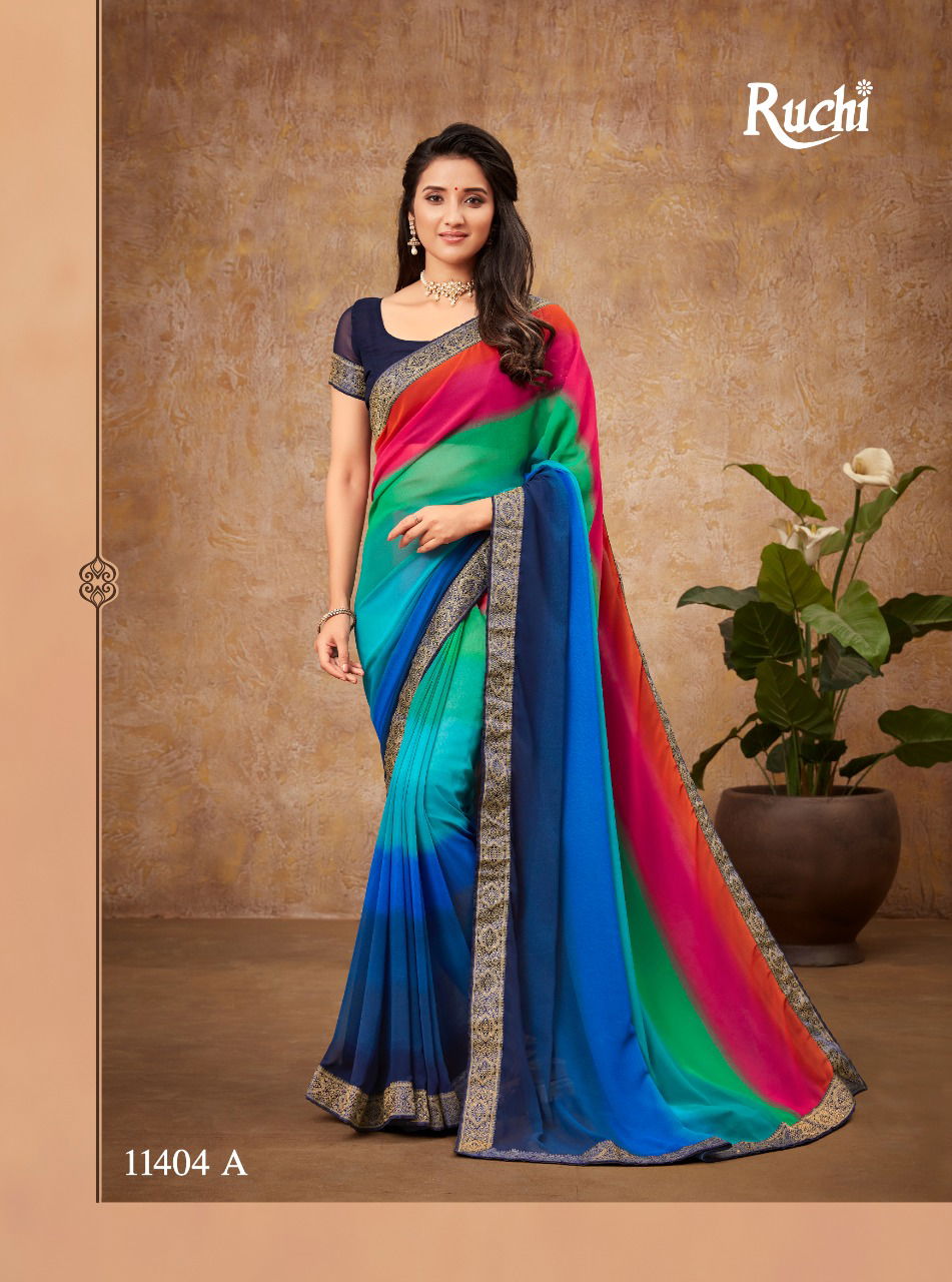Ruchi Naavya Casual Daily Wear Georgette Designer Printed Saree Collection